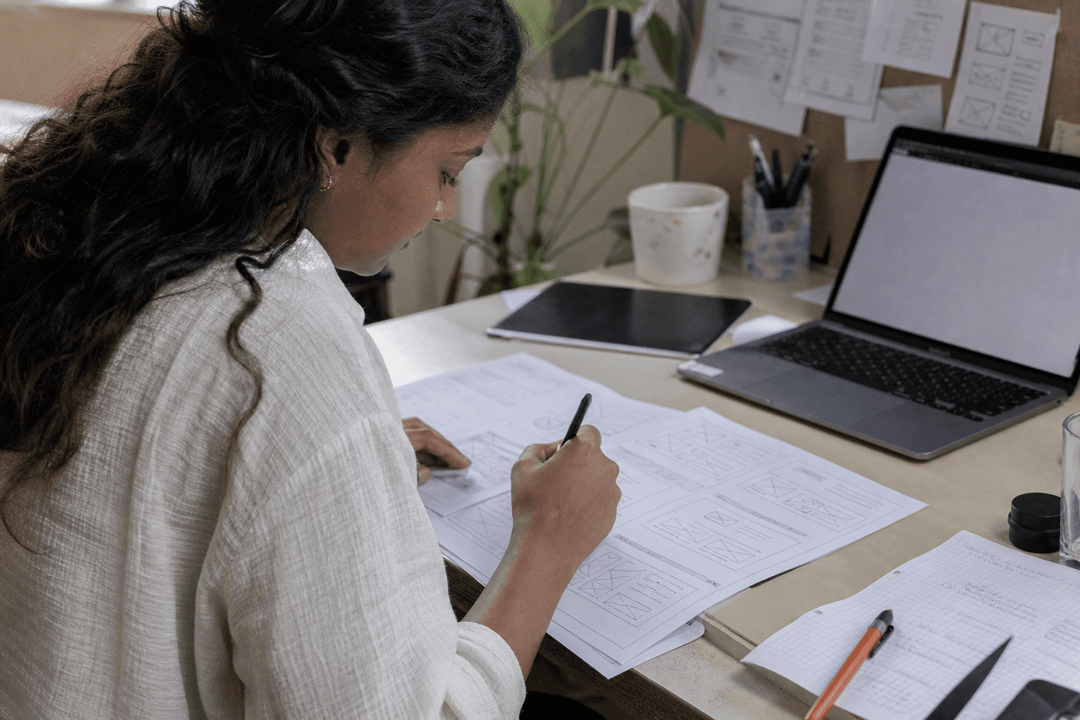 Indian designer wireframing education website admissions flow