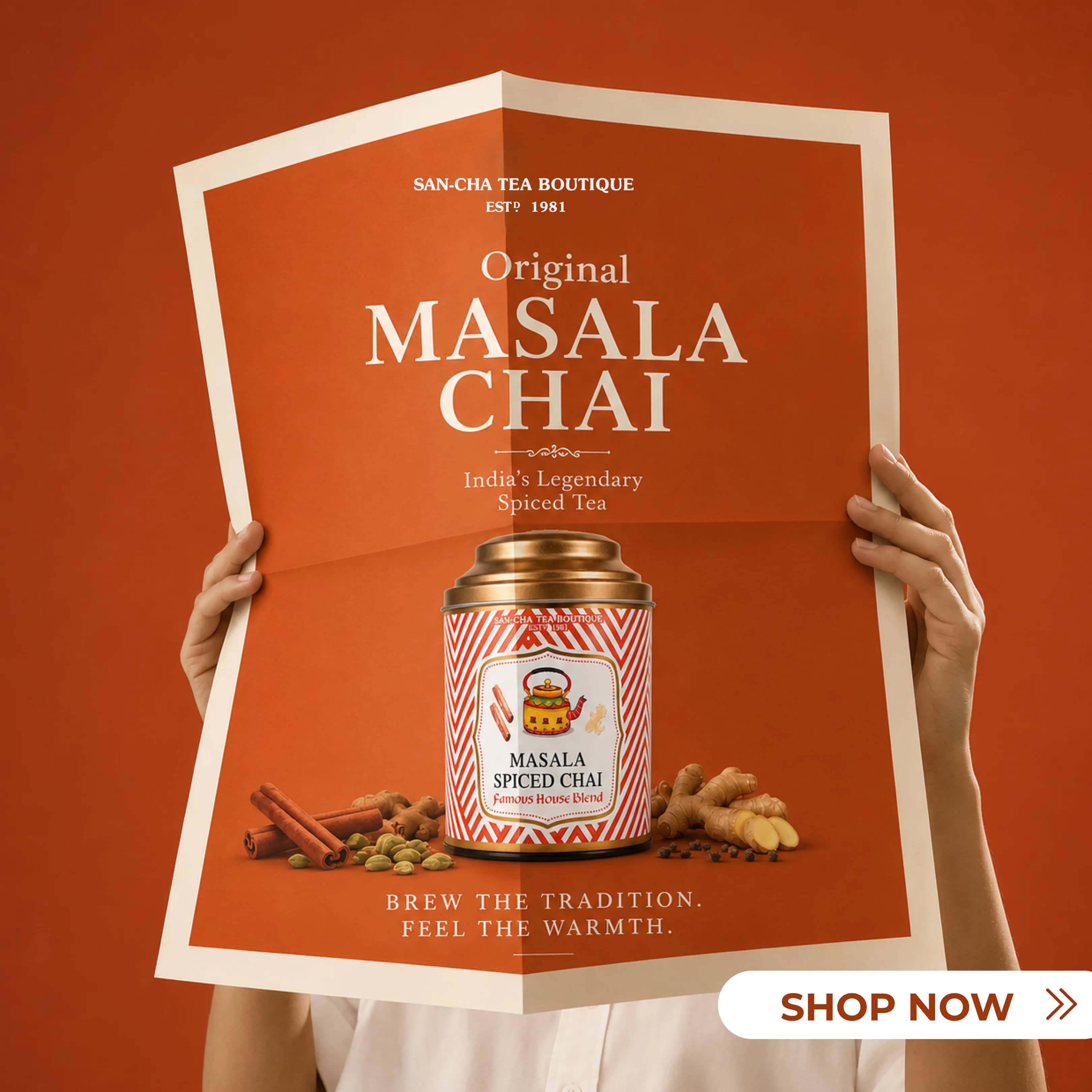 Masala tea ad creative produced for Meta Ads