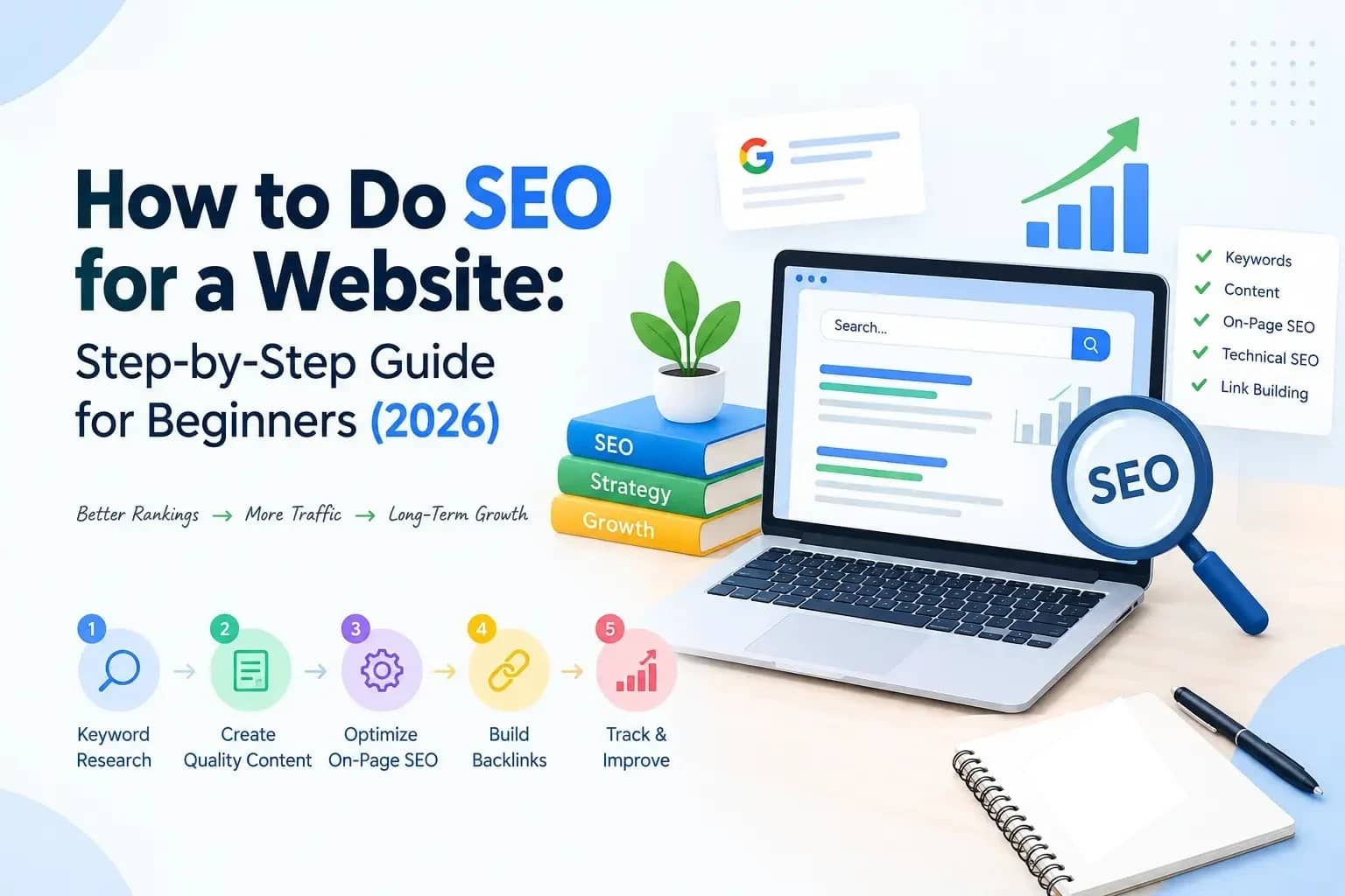 How to Do SEO for a Website: Step-by-Step Guide for Beginners (2026)
