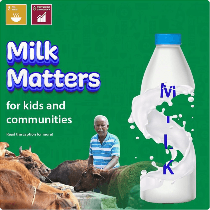 Milk Matters creative showing a dairy farmer with his cattle