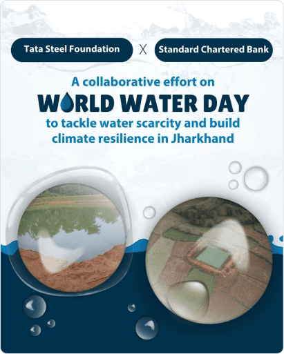 World Water Day creative on tackling water scarcity and climate resilience in Jharkhand