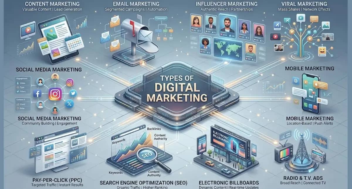 What Is Digital Marketing? Types, Strategy, Channels & Examples