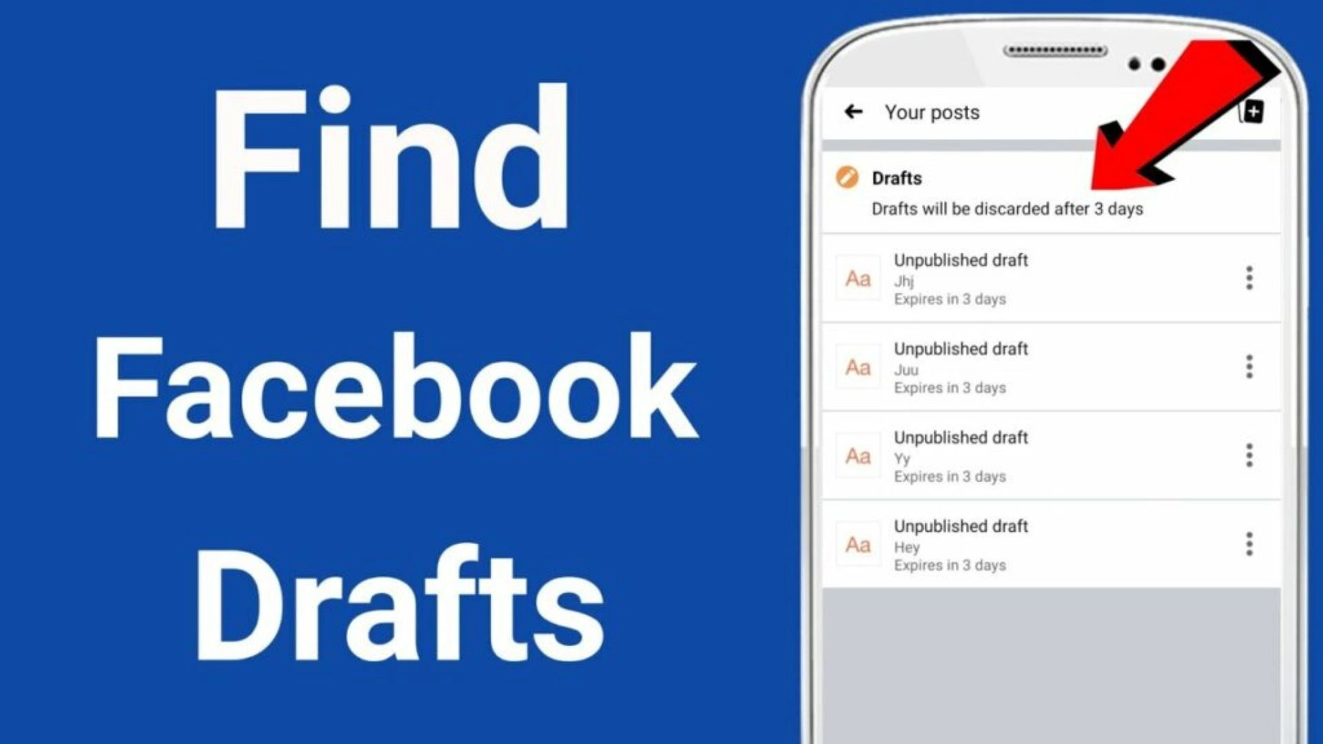 How to find drafts on Facebook